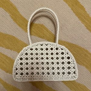 Elegant White Woven Mini Bag